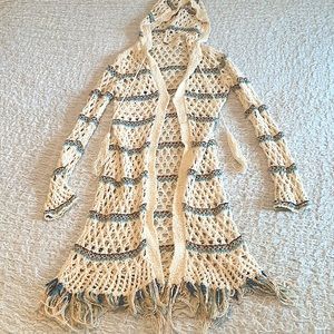 Free People crochet long sweater